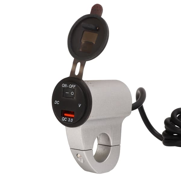 Vanntett 12V USB Motorsykkellader med Digital Spenningsdisplay og Bryter