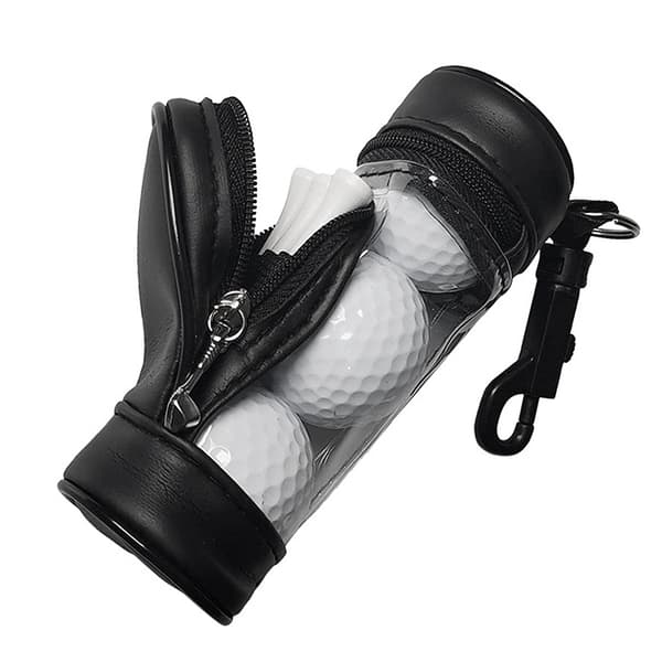 Golfboldopbevaringsetui med 3 bolde og 3 holdere - Let og holdbart PVC
