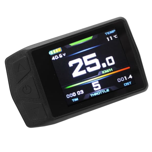 LCD-display för elscooter med bakgrundsbelysning och 24-48V USB-port. Slitstark ABS-panel.