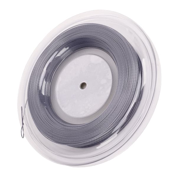 Polyester Tennisracketsträng 1,25 mm med dubbelribbat mönster, hållbar, 200M, silvergrå