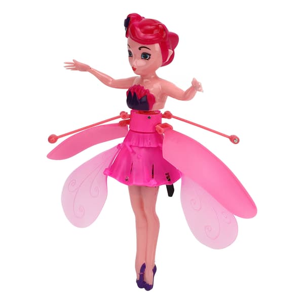 Sky Dancers Hvid Flyvende Fe Prinsesse Dukke med Gestussensor, USB Genopladelig