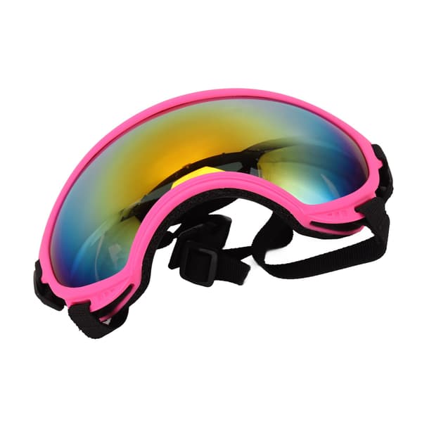 UV-sikre hundebriller med justerbar stropp, forsterkede linser, rosa