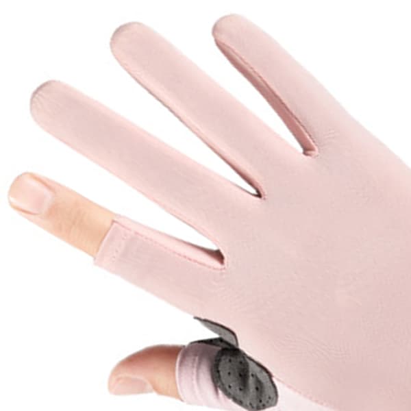Ice Silk Sommer Cykelhandsker, 2 Fingre Åbne, til Mænd og Kvinder, Størrelse M, Pink