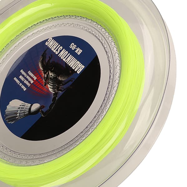 Badmintonstreng, høy elastisitet harpiksfiber, slitesterk, 200m, fluorescerende grønn