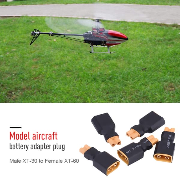 5st/set RC Drönarkontaktadapter Batteriomvandlarplugg (XT30 Hona till XT60 Hane)