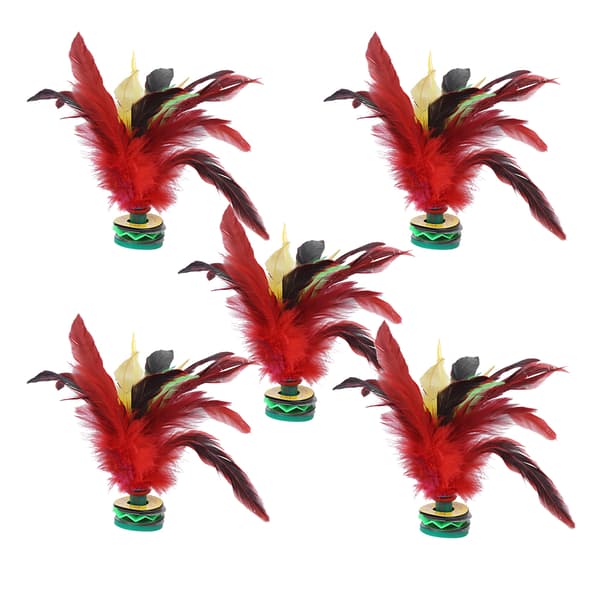 5 STK Fe Hånd Fjer Shuttlecock 20CM Kina Fodspark Underholdningsspil