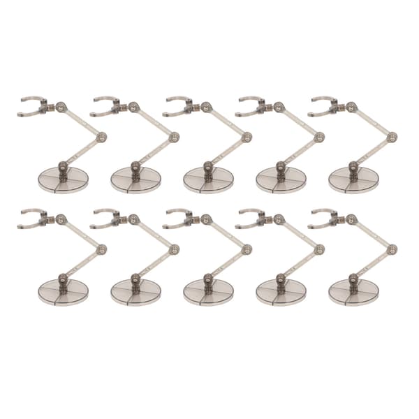 10 stativer til 6-tommer actionfigurer, gennemsigtige sorte plastdisplays