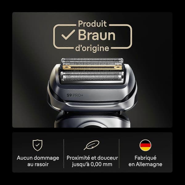 Erstatningsfolie for Braun Series 9 elektrisk barberhode, sølv 92S
