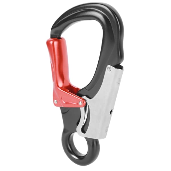 35KN D-formet kraftig aluminium 7075 klatrekarabiner til bjergbestigning, rapelling og klatring - Sort/Rød