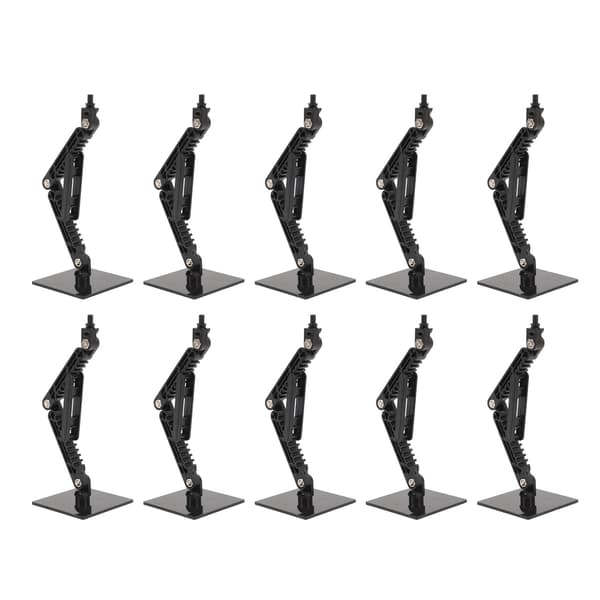 10 udstillingsstandere til actionfigurer med høj stabilitet, base til 6-tommer modeller, sort