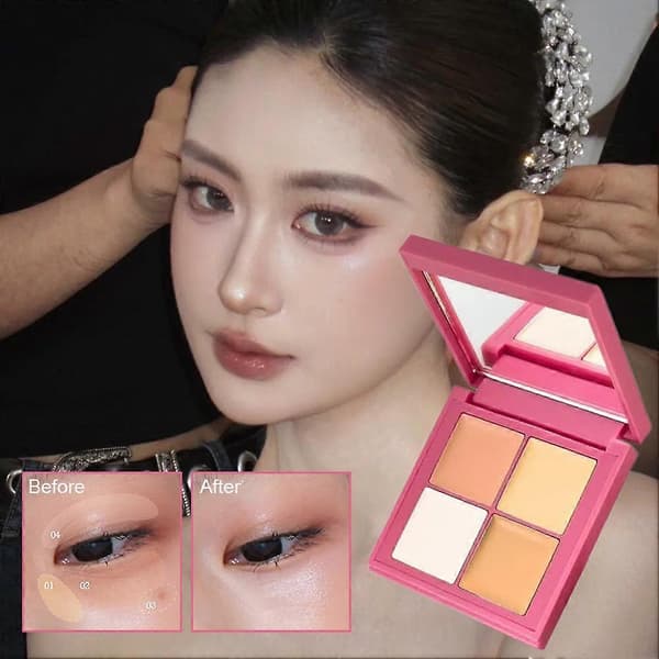 Concealer og highlighter til at camouflere ufuldkommenheder og akne-ar.
