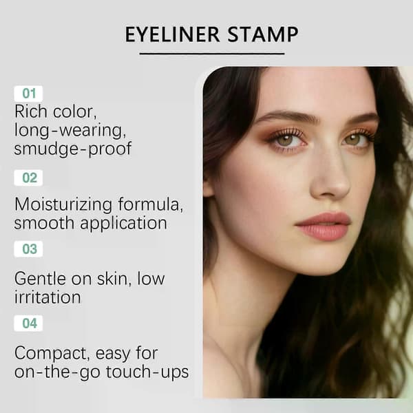 Eyeliner Stamp Winged Eyeliner Værktøj til Begyndere Dobbeltendet, Smudsafvisende Stempel (sort & brun)