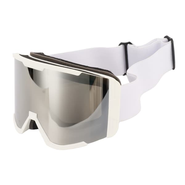 Utomhusskidglasögon Anti-dimma Dubbla lager UV-skydd Justerbar Silverlins Vit ram