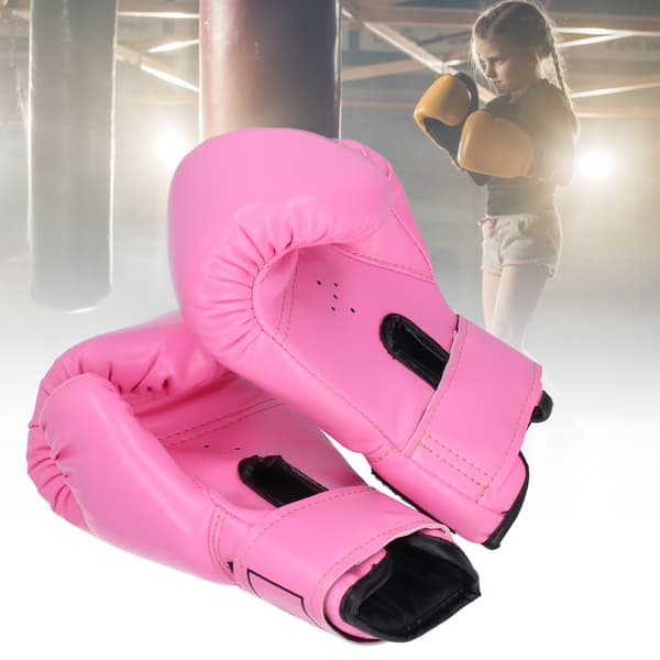 Boxhandskar för barn 2 st Träning Kickboxning med ventilation Fushia