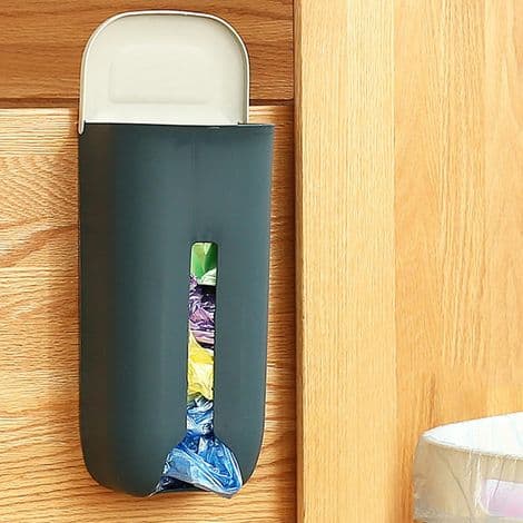 Oppbevaringsboks for plastposer, kjøkkenposeholder, handleposeorganisering (mørkeblå)