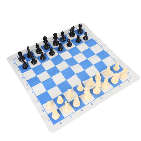 Bärbart schackset med 32 pjäser (65 mm), 35 cm bräda och förvaringsväska