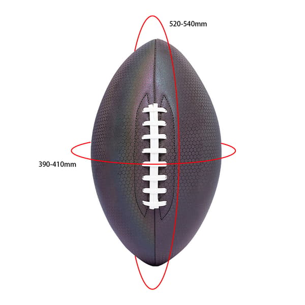 Reflekterende, lysende, fluorescerende PU fodbold, amerikansk standard, til leg og træning.