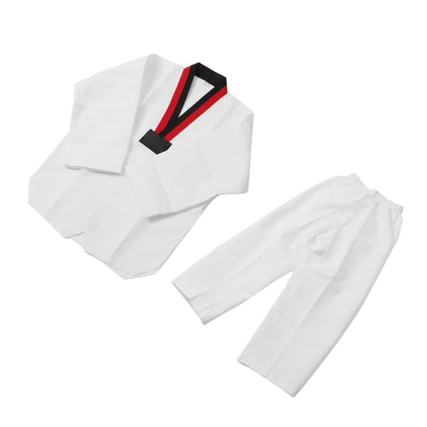 Hvid Taekwondo Uniform til Børn med Bomuldsbælte Karate Judo TKD Dobok