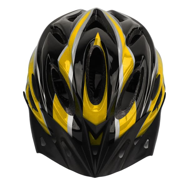 Vuxen cykelhjälm PC EPS Andningshål Justerbar rem Avtagbart foder Svart Gul L