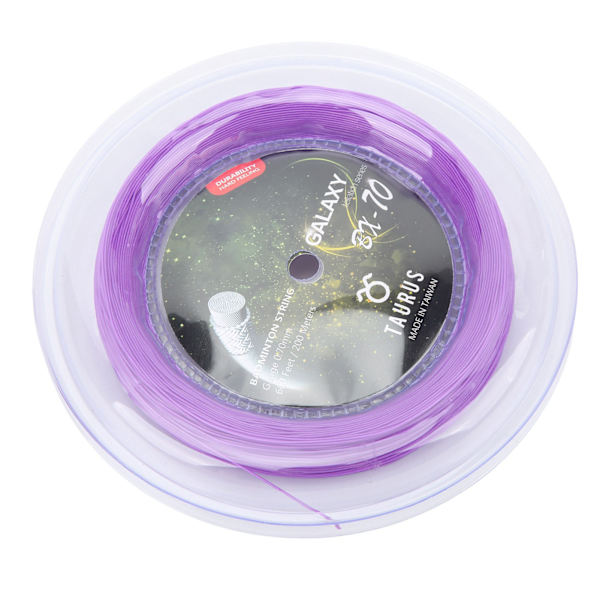 POWERTI BX70 Høyelastisk Nylon Badmintonstreng 0.7mm 200m Lilla for Racketer