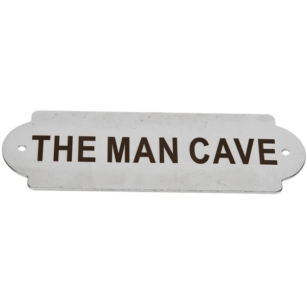 316 rustfrit stål dørskiltplade THE MAN CAVE med monteringsskruer