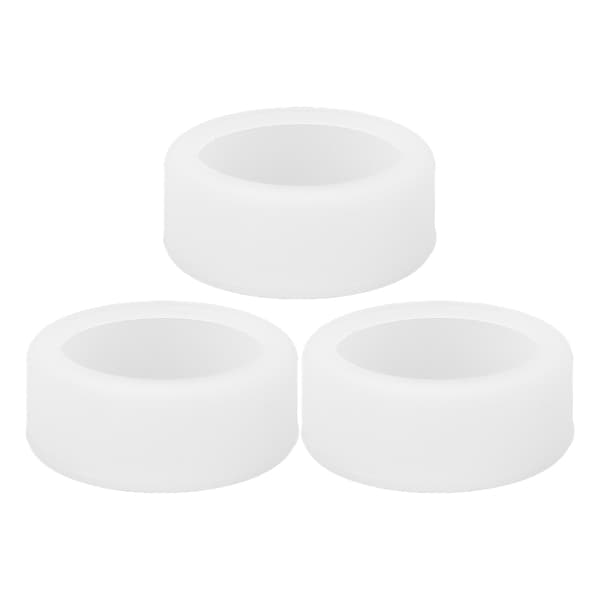 3 STK Silikone Ring Cover til Smart Ring, Ridsefast, Hudvenlig, Størrelser 6 7 8 9 10, Hvid S