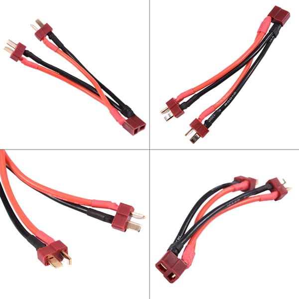 Parallelladapterkabel T-plugg 1 hunn til 2 hann 14AWG LiPo-batteri RC Drone