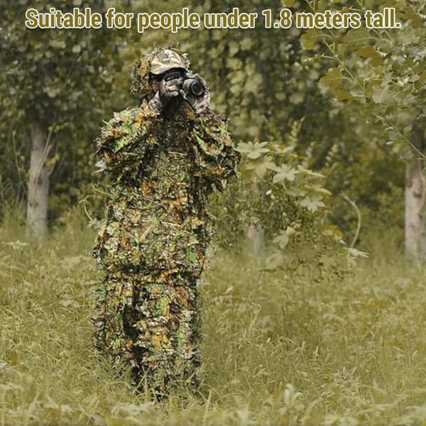 3D kamuflasje Ghillie-drakt for menns jakt, laserskåret stereoversjon, polyestermateriale