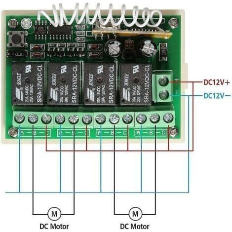 – 433MHz DC 12V 4-kanals trådløs fjernkontroll, langdistanse RF-relébryter, 2 sendere + 1 mottaker for garasjeporter