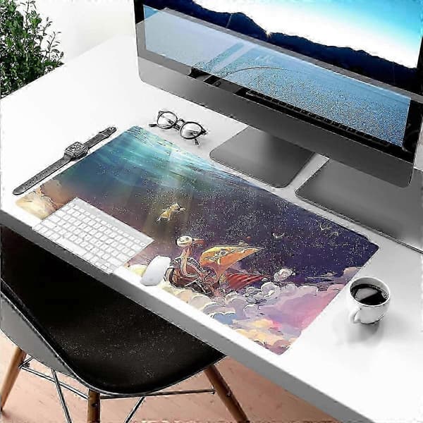 Anime musematte 90x40cm Naturgummi Vanntett Stor Musematte Gaming Musematte med Antiskli