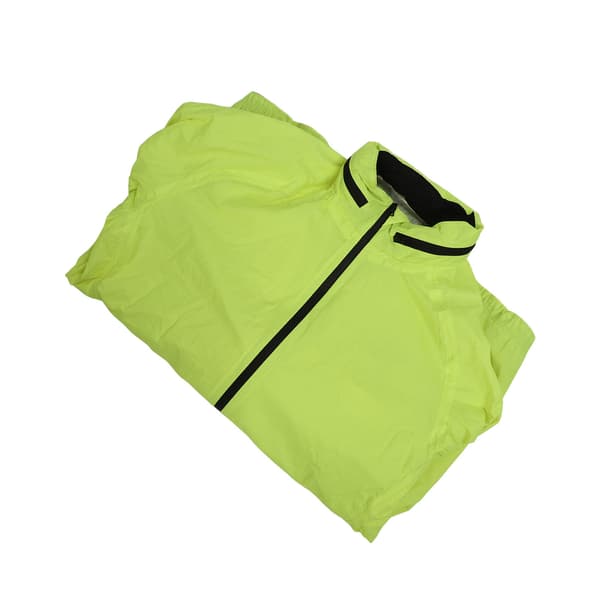 Vanntett sykkeljakke, pustende, fluorescerende gul, hette, baklomme, størrelse L