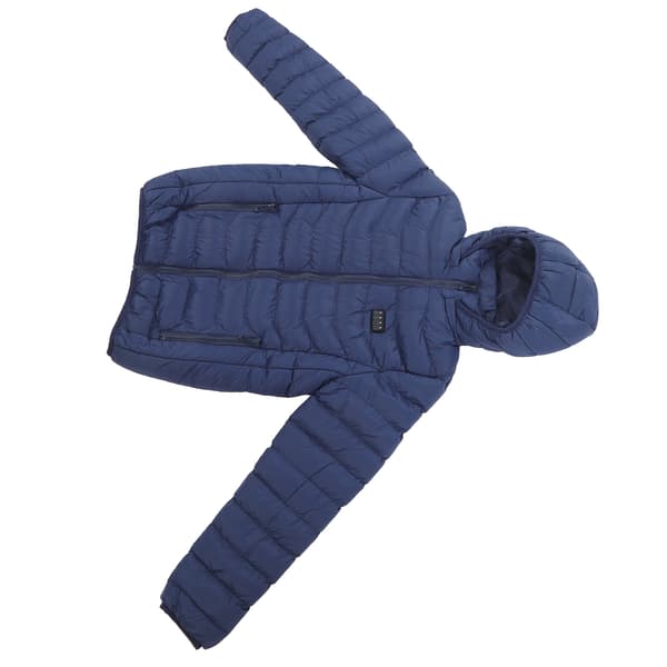 19-soners oppvarmet jakke med hette, smart, for menn og kvinner, blå, medium, ski, camping