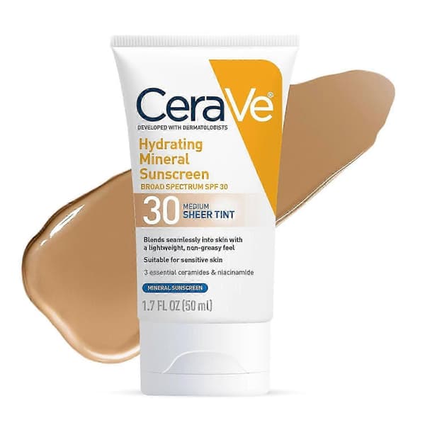 Kaksi kosteuttavaa mineraaliaurinkovoidetta SPF 30, sävytetyllä efektillä.