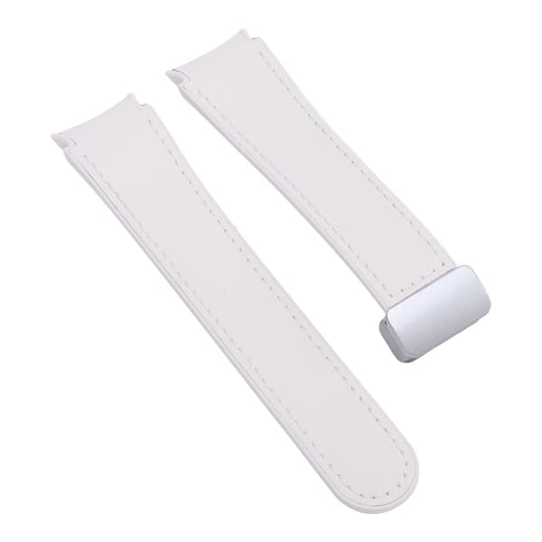 Silikonarmband för Watch 4 5 6 med vikbart spänne, absorberande och snabbfäste, vit