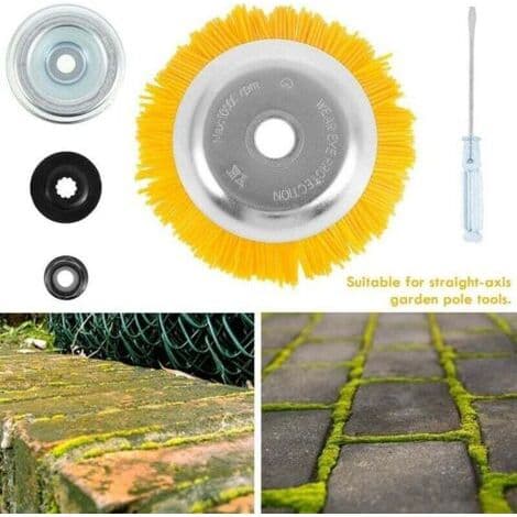 Nylon ukrudtsbørste - Universal rundbørste til buskrydder - Holdbart haveredskab - 200 mm x 25,4 mm