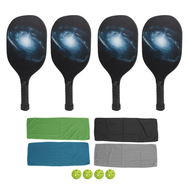 Pickleball-set med 4 racketar, 4 bollar, 4 handdukar och förvaringsväska