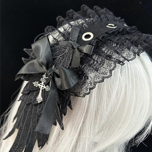 Gotisk Lolita Englevinge Pannebånd – Justerbart, Stilig Hodeplagg – Perfekt for Cosplay og Punk