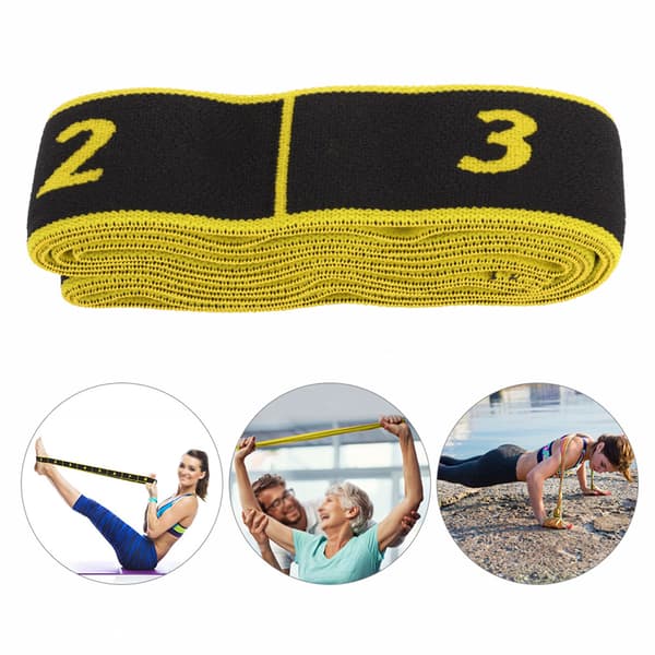 Elastiskt träningsband Motståndsbälte Yogarem för träning Gul