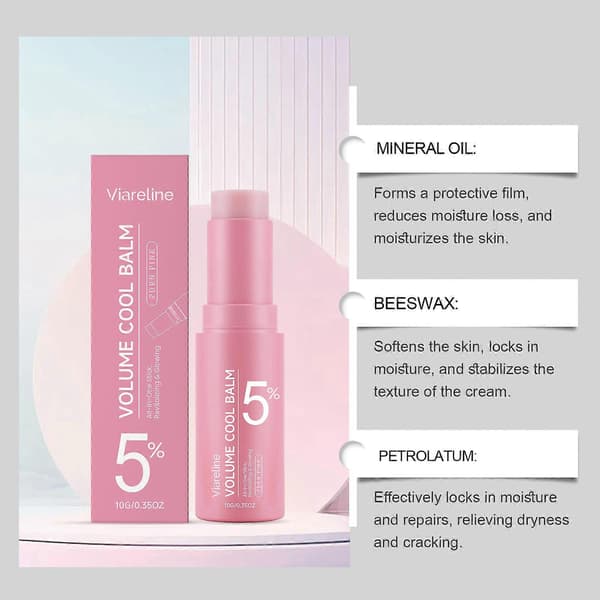 Pink Collagen Plumping Multi-Effect Læbepomade, 5% PDRN Plumping og Kølende Læbepomade Stick, velegnet til læber, ansigt og hals. 2