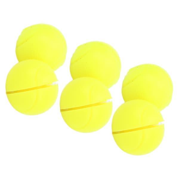 6 silikonvibrationsdämpare för tennisracketar, bollformade, fluorescerande gula