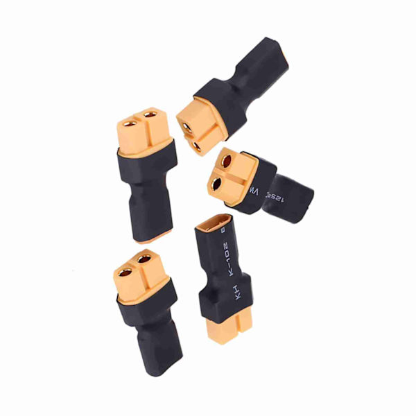 5 stk/sett RC Drone Koblingsadapter XT30 Hann til XT60 Hunn Batterikonverterer