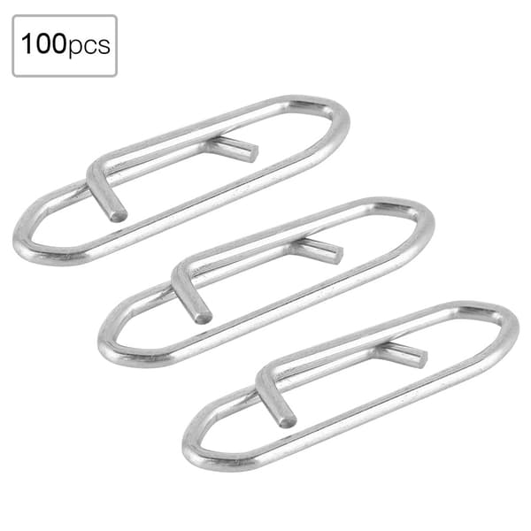 100 stk. fiskekroge i rustfrit stål med interlock-clips, terminaltilbehør SML