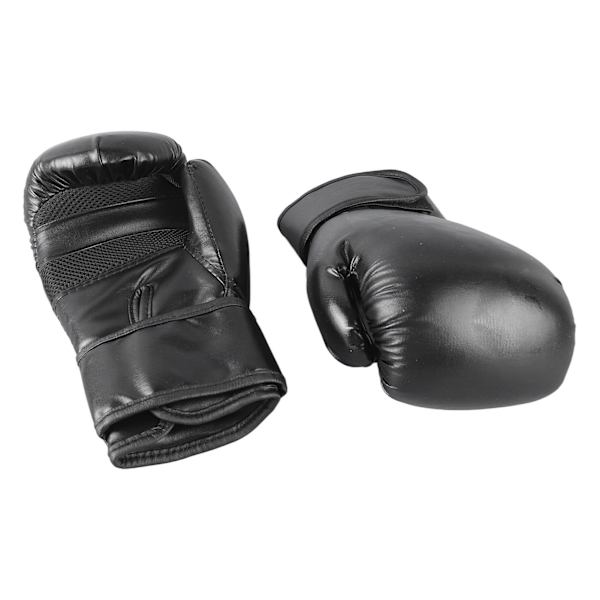 Svarta 8oz boxhandskar, bekväma PU-säckhandskar, säker passform, boxningstillbehör
