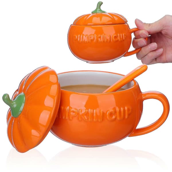 Oransje gresskar keramisk kaffekopp for oppbevaring 1 sett til hjemmet