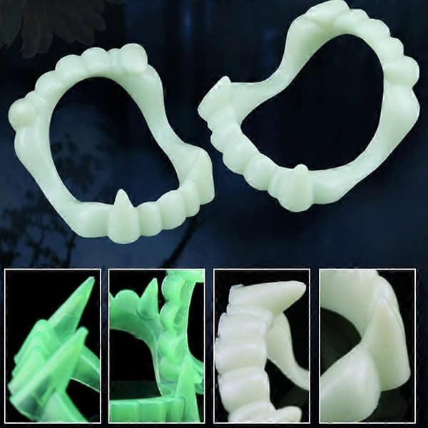 1 STK Lysende Vampyr Falske Tænder Til Halloween Fest Nat Glød Rekvisit Maskerade Cosplay Sjov Make...