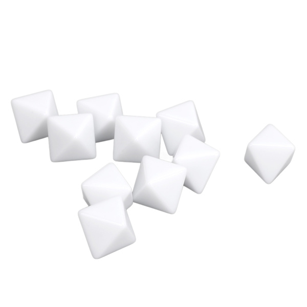 30 tomme 8-sidige plastterninger DIY for brettspill og undervisning