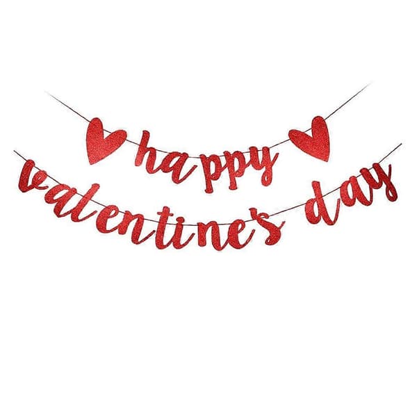glitrende paljettpapirbanner for en Valentinsdag-fest