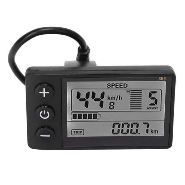 LCD-skjermmåler for elektrisk sykkel 24-60V kontrollpanel vanntett plugg