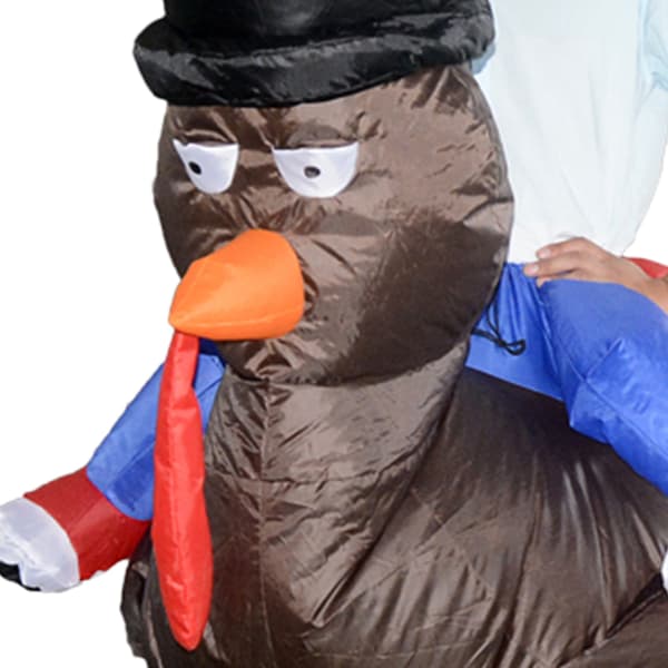 Oppblåsbart Halloween-kostyme for menn, morsomt kalkunkostyme, oppblåsbart kalkunkostyme