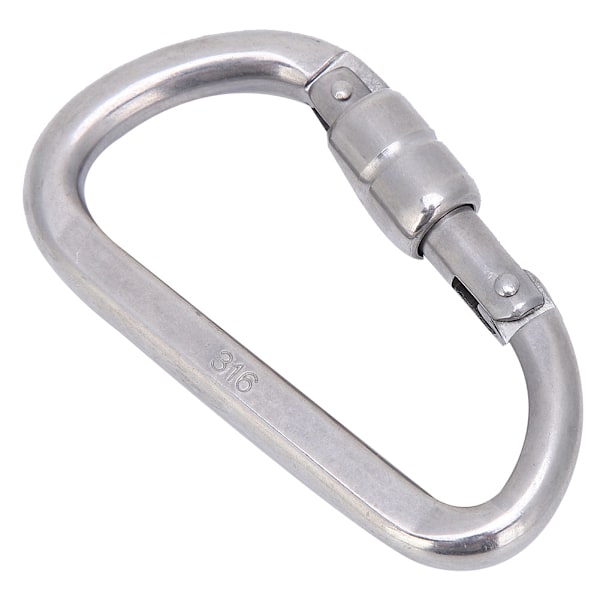 D-ring karabinhage i rustfrit stål til klatring, vandring, traversering, hurtig ophængning Φ8×80